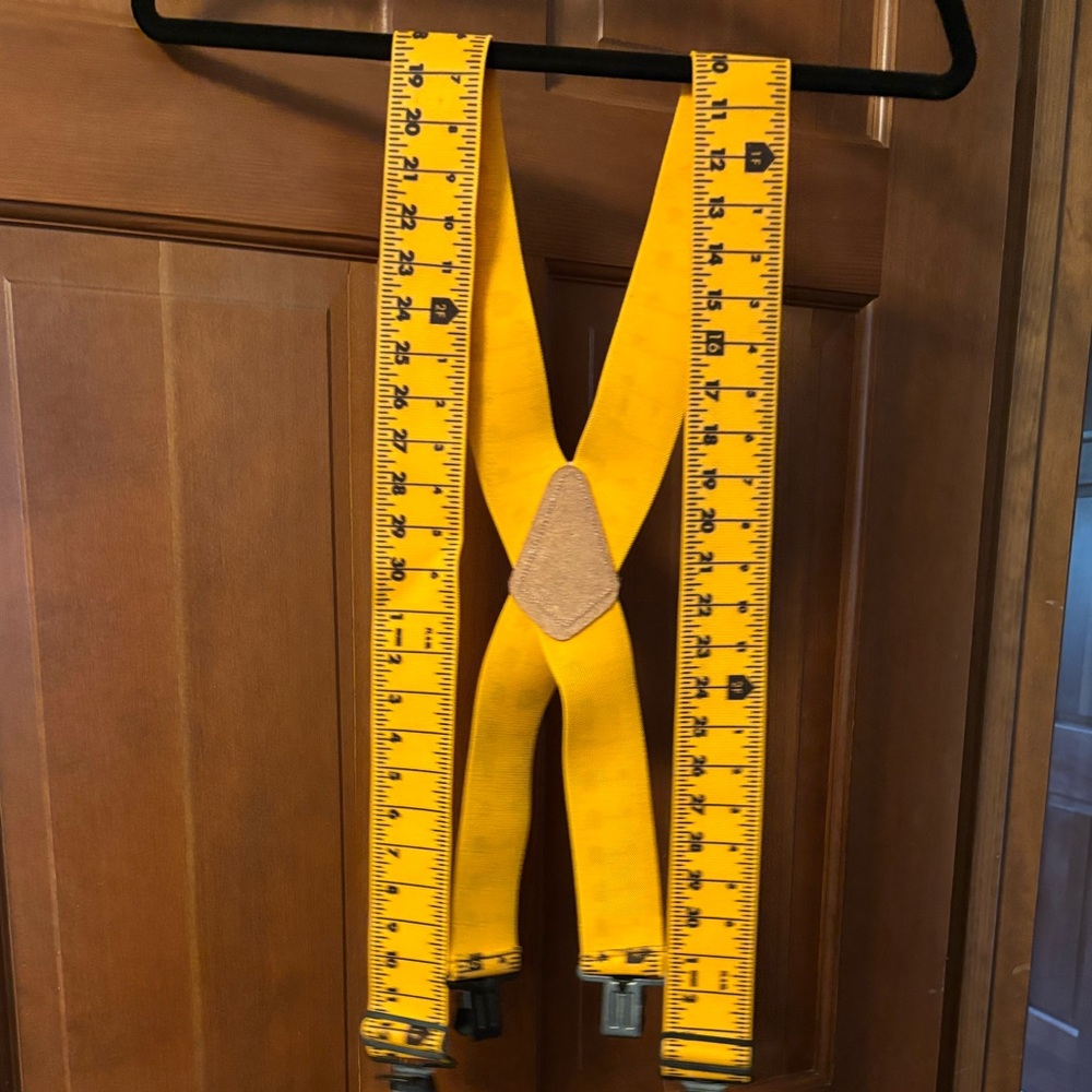 Suspenders-Whimsical Yellow Ruler design.